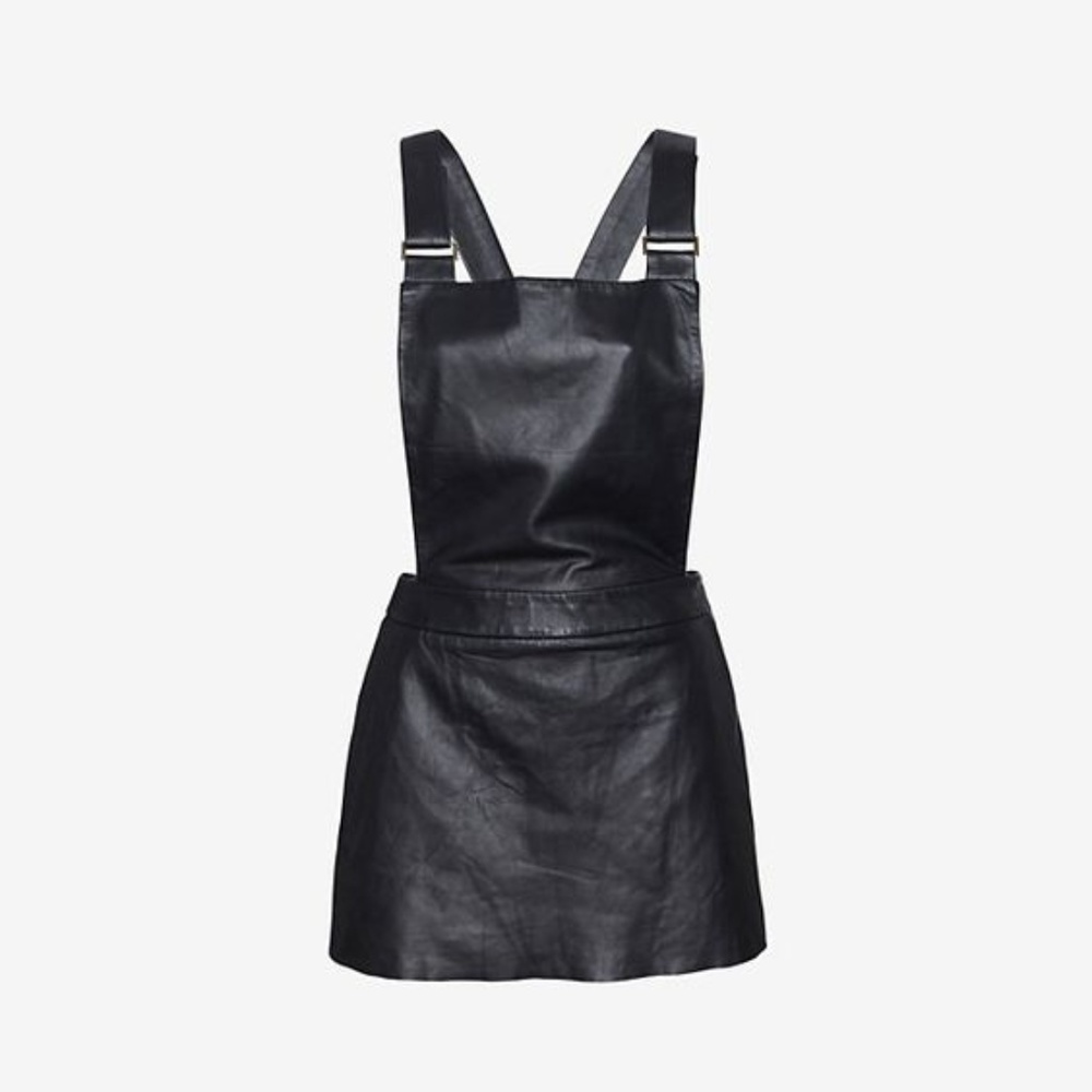 Love Leather mini leather overall dress